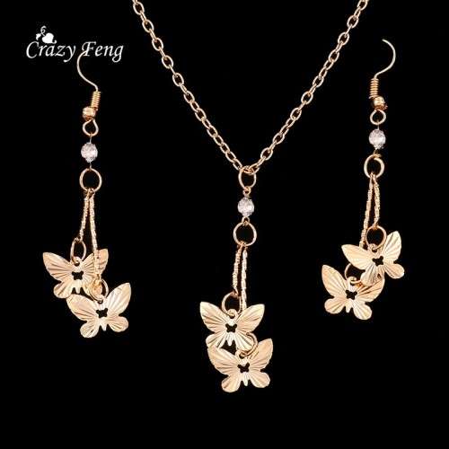 ***BEAUTIFUL*** GOLDEN BUTTERFLY JEWELRY SET