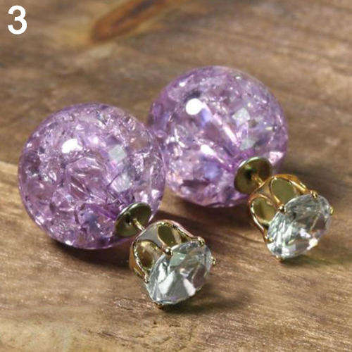 BRILLIANT TRANSPARENT GIRLS BIG BALL EAR RING STUDS