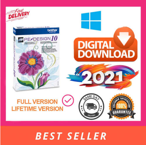 Brother PE Design 10 Embroidery | Full Version | Lifetime License| Multilingual | Windows | Fast