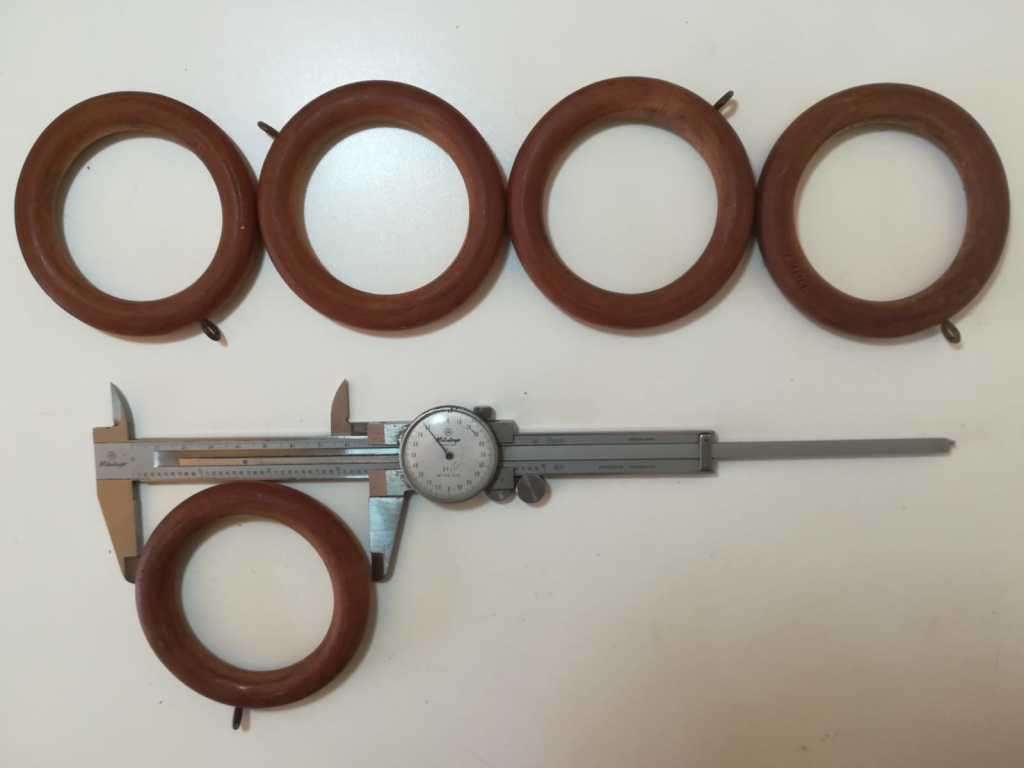 35 Vintage Wooden Curtain Rings 35mm