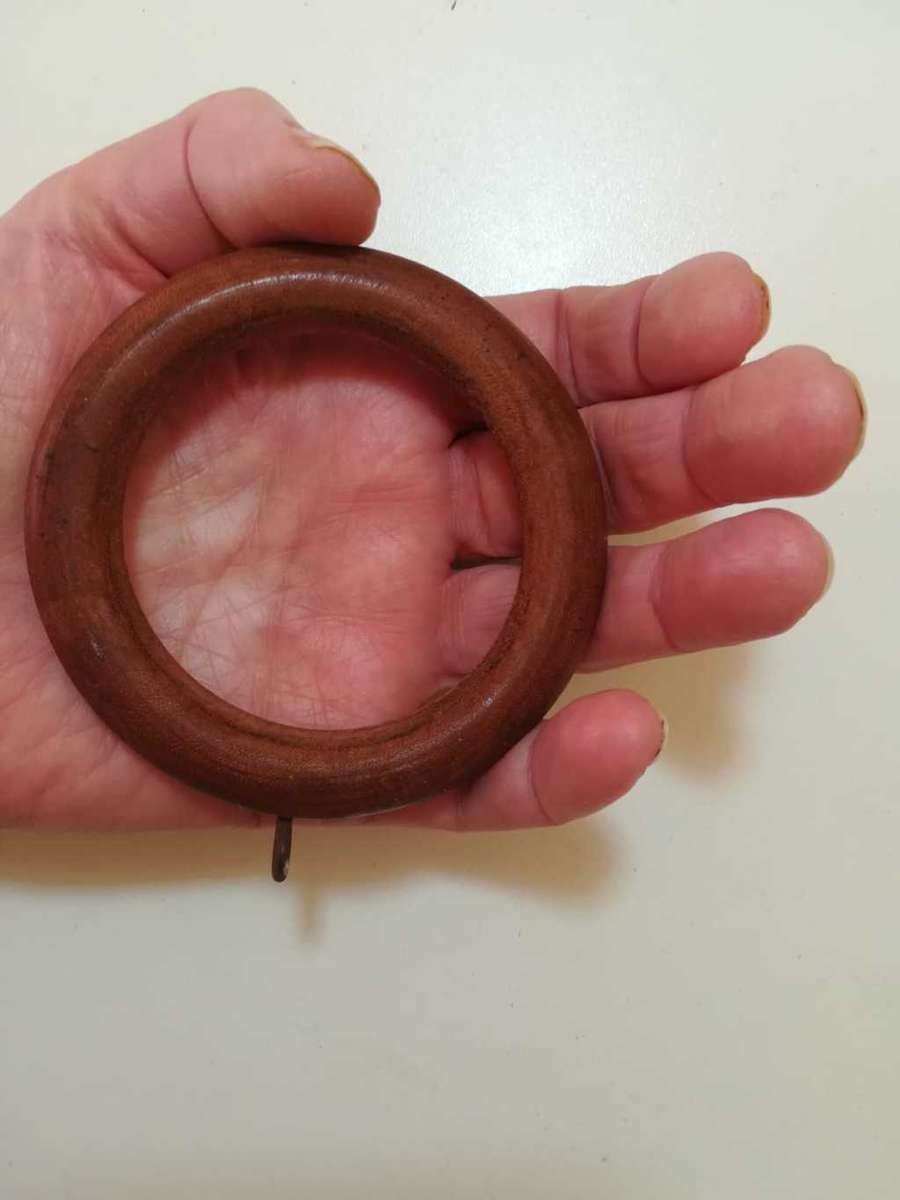 35 Vintage Wooden Curtain Rings 35mm