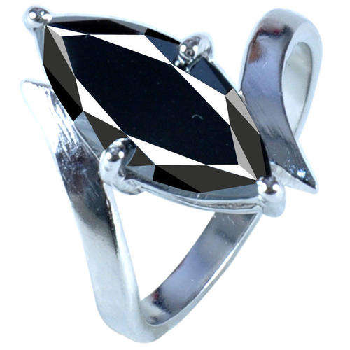 3.52 carat + BLACK DIAMOND MOISSANITE SOLID SIVER 925 SILVER