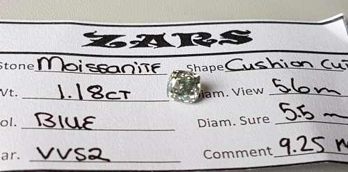 1.18ct- GREEN/BLUE- VVS2  - 5.6mm- MOISSANITE **Beautiful Top Quality Gem**