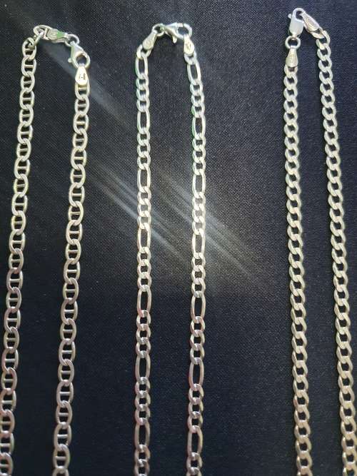 3  Sterling Silver Chains - 1 bid for all 3 [All Solid 925 Silver ] Unisex