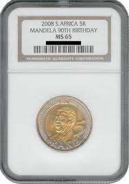 NGC -MS 65 2008 Mandela 90th birthday R5 ---5 available!!