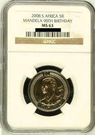 NGC -MS63 2008 Mandela 90th birthday R5