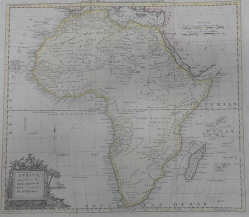 Original 1870s Africa Map by Thomas Kitchen, hand coloured