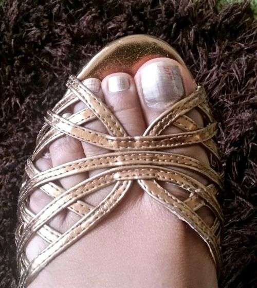 Gold high heel sandles