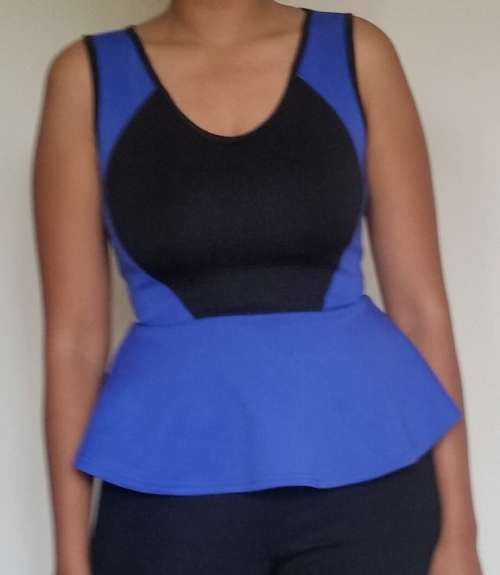 Blue peplum top
