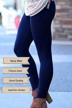 Winter leggings Navy Blue.FLEECE INNER