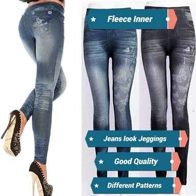 Jeans look Jeggings with FLEECE inner!!