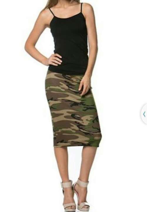 Army Print Skirt