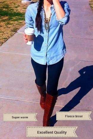 Navy Blue Winter leggings ...Fleece Inner