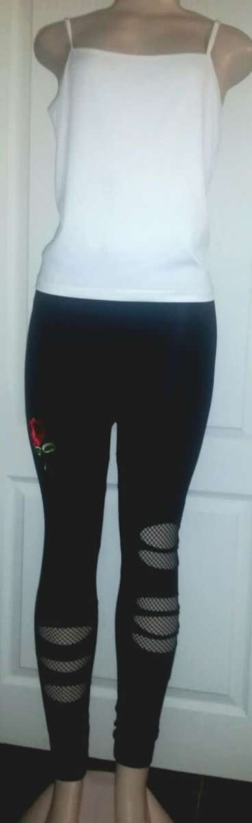 Fancy black net leggings...sizes 6 8 10 12 only