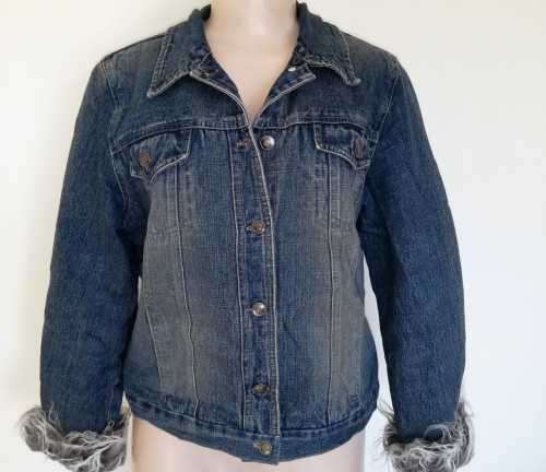 Denim Jacket with fur trim