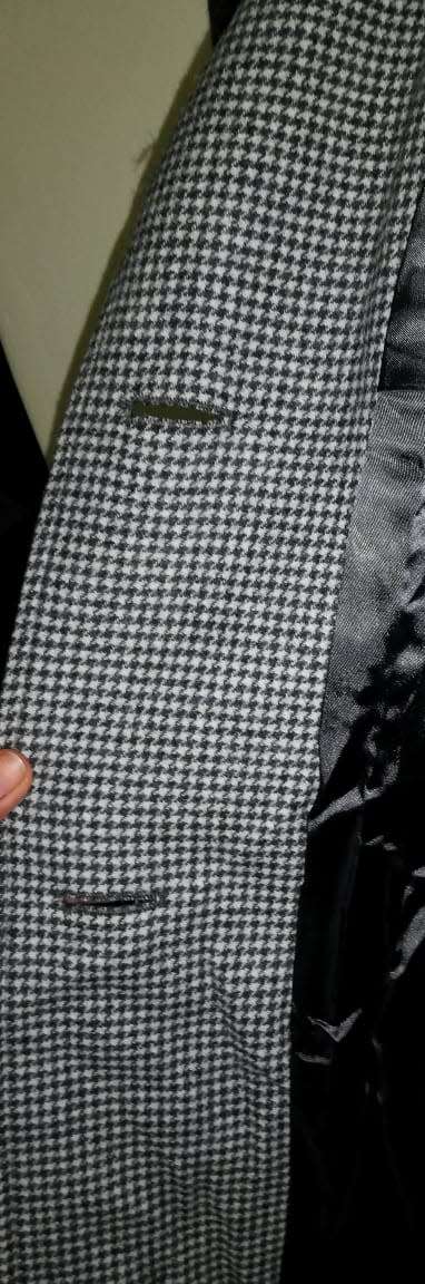 Gorgeous grey Coat with check detailing