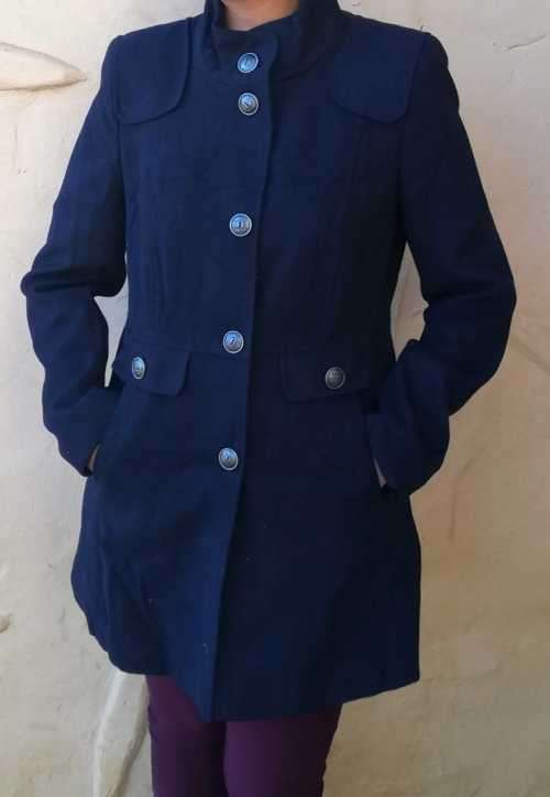 Beautiful Navy Melton Coat