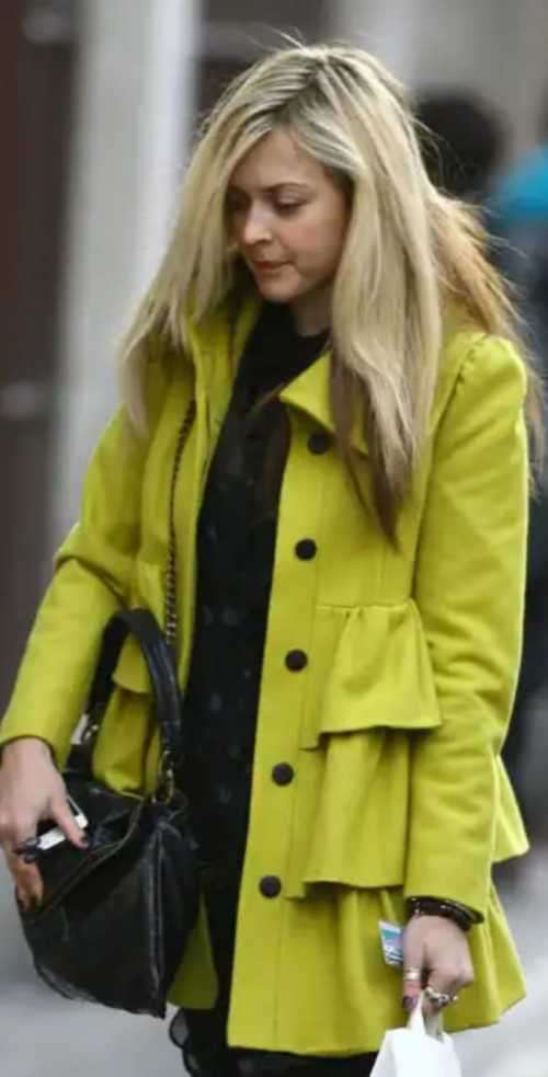 BLACK tiered coat with ruffles