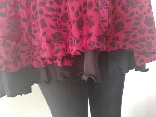 Black and red Layered coat