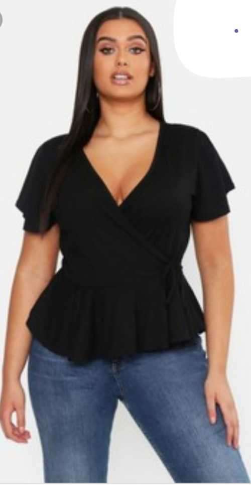 Beautiful ribbed Wrap Top with zip up .