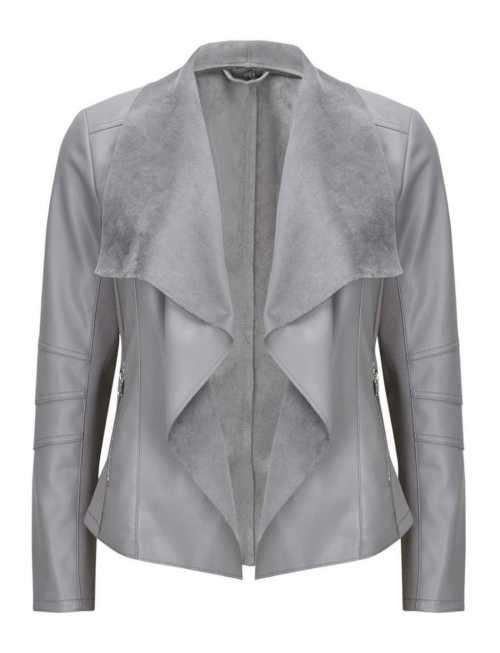 Wallis Leather and suede Waterfall Jacket