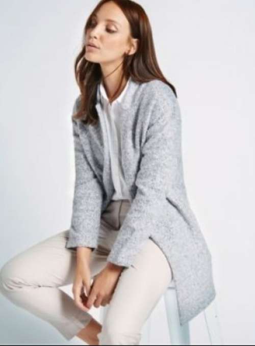 Designer Textured Collarless Coat
