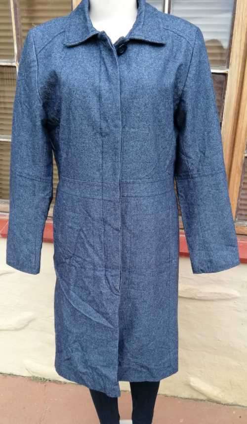 Longer length Denim look fitted Coat