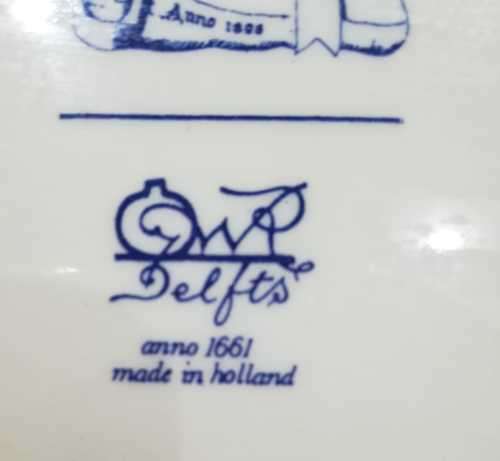 Blue Delft Tray Westraven Anno 1661 porcelain Pewter Serving Tray with complete teaset