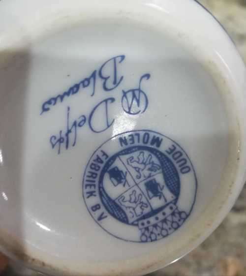 Blue Delft Tray Westraven Anno 1661 porcelain Pewter Serving Tray with complete teaset