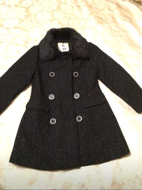 Beautiful Black Coat with fur Collar