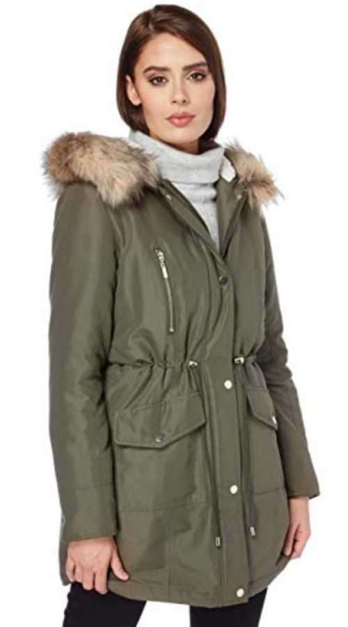 Beautiful Parka Jacket with fur trim hood..