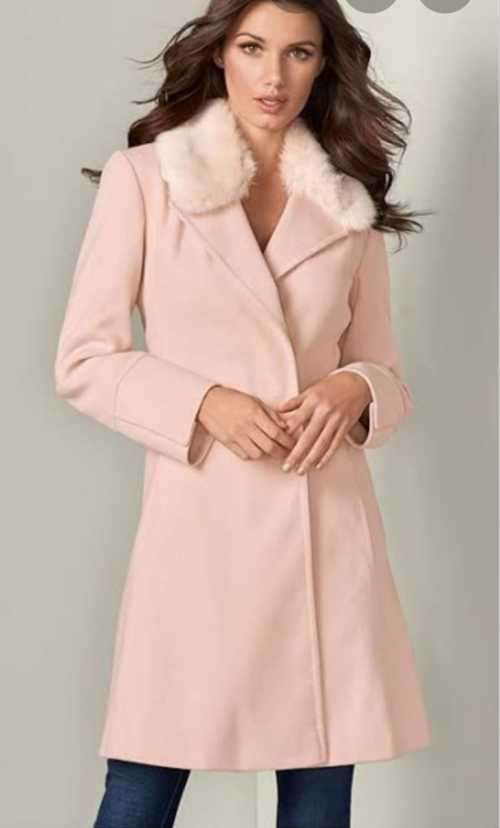 Dusky Pink Melton Coat