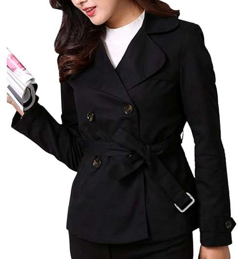 Stunning short Black Trench