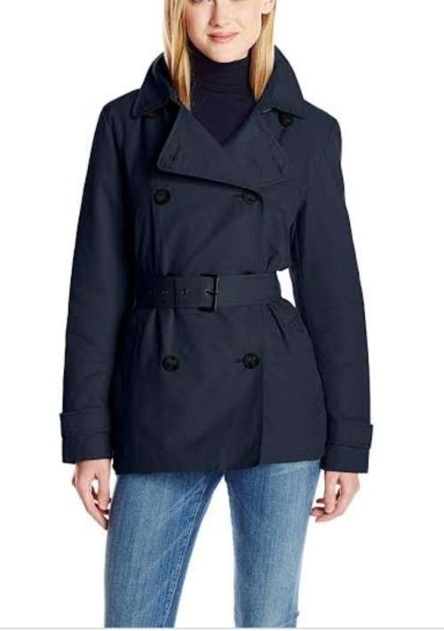 Short Navy Trench Coat