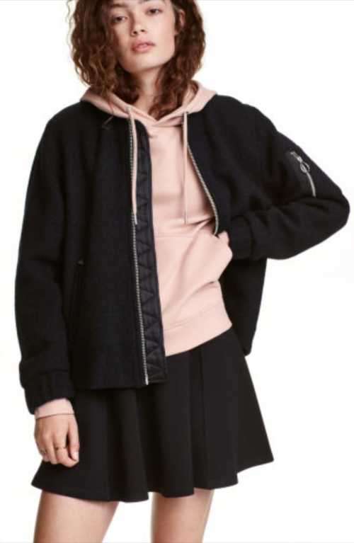 H&M Wool Blend Bomber Jacket