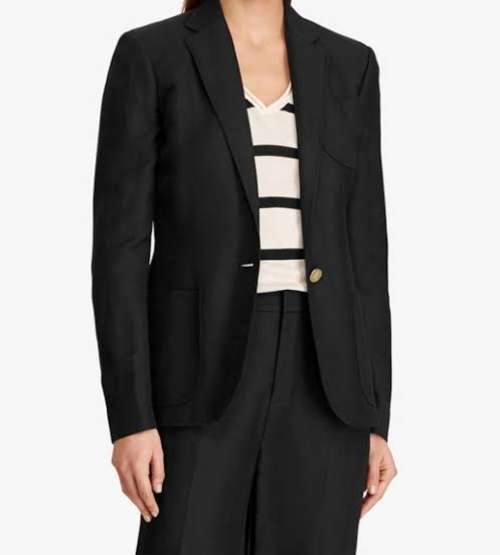 Black Linen Mix Blazer
