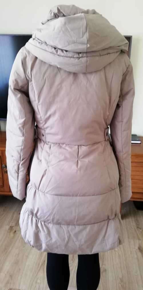 Long Beige Puffer Jacket