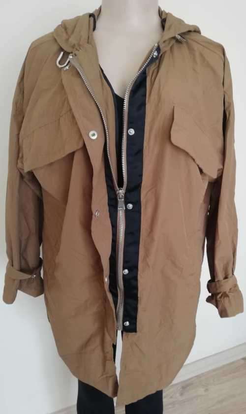 Brown zip up padded jacket