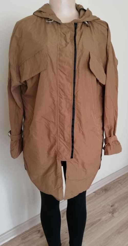 Brown zip up padded jacket