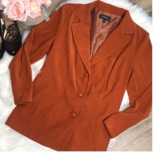 Luxurious Suede Orange blazer
