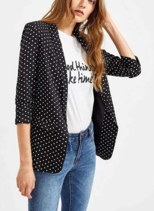 Black Polka Dot blazer