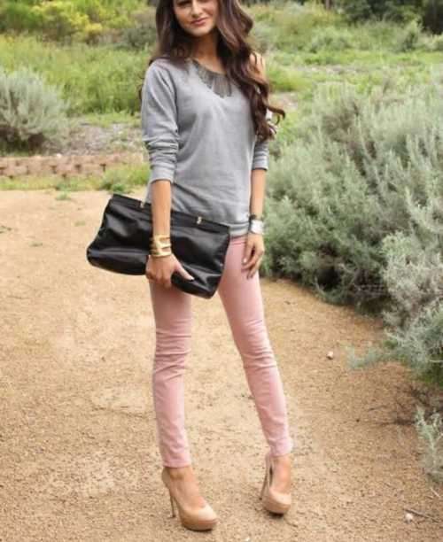Beautiful Denim pink and white mix jeans