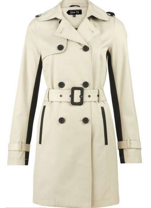 Beige and Black Stunning  Trench Coat