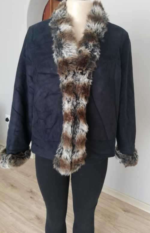 Suede and Faux Fur Winter Jacket
