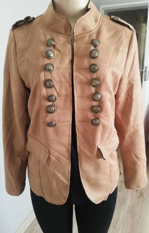 Suede Camel Military Style Jacket