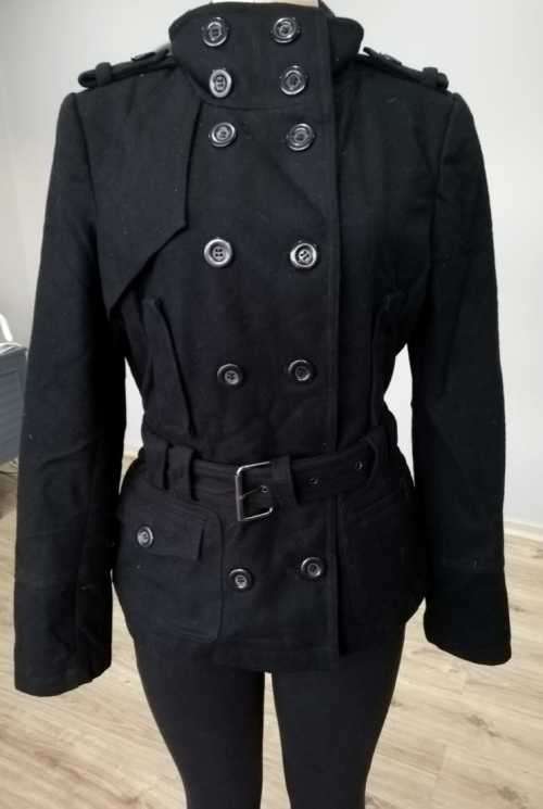 Black belted Melton Coat