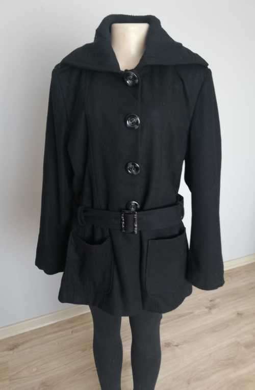 Black belted Melton Coat