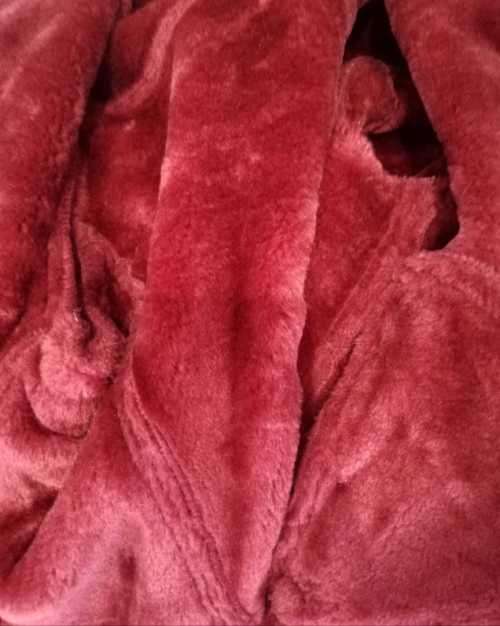 Gorgeous red Suede Biker Jacket with complete faux fur inner