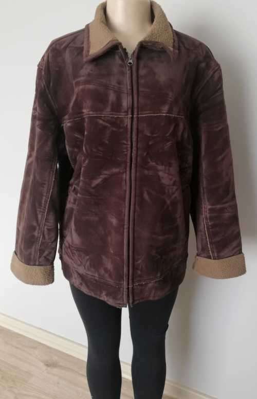Chocolate Brown Suede Zip Jacket with full wool inner