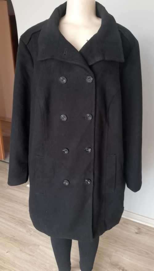 Black double breasted Melton Coat